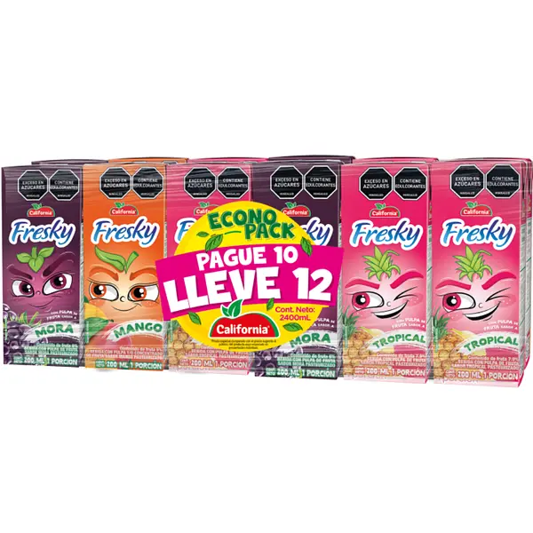 Jugo Fresky Surtido X200ml Pague 10 Lleve 12