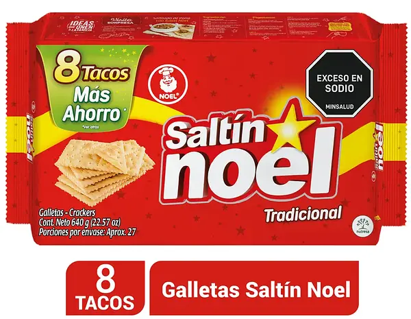 Galletas Saltín Noel Tradicional 8 Tacos 640g