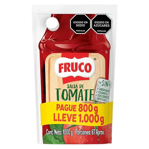 Salsa De Tomate Fruco Pg 800 Lleve 1000 Gr