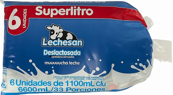 Leche Deslactosada Lechesan 6 Unidades 1100ml C/U