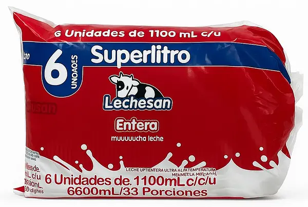 Leche Entera Lechesan 6 Unidades 1100ml C/U