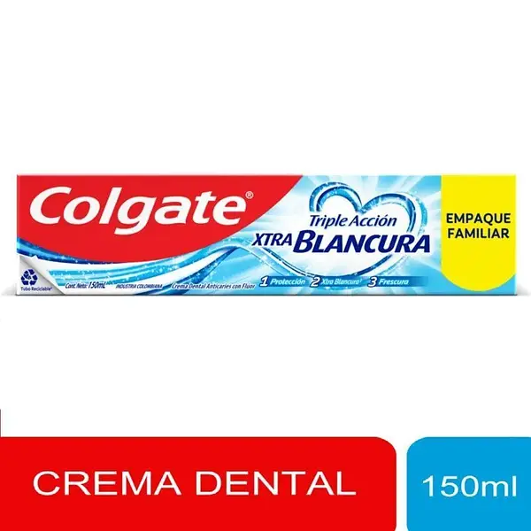 Crema Colgate Triple Acción Extra Blancura 150 Ml