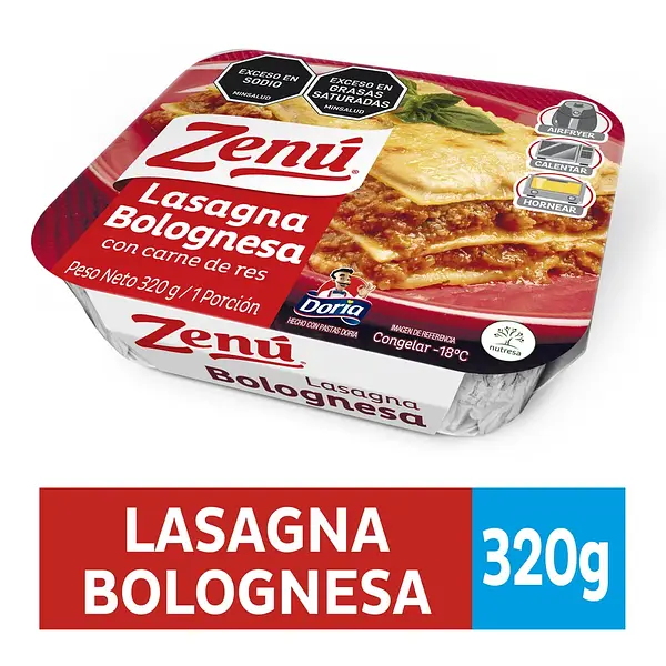 Lasagna Zenú Bolognesa Carne De Res 320g