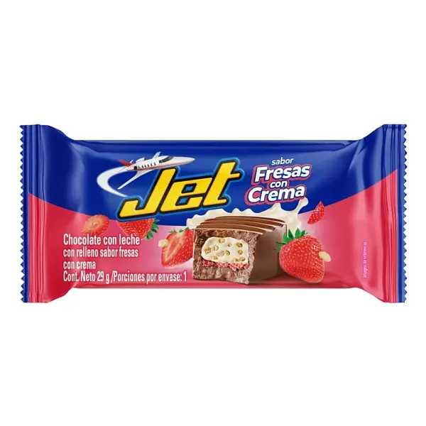 Chocolatina Jet Fresas Crema X29 Gr