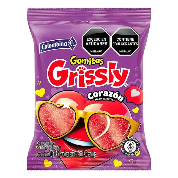 Goma Grisly Corazón 70.2gr