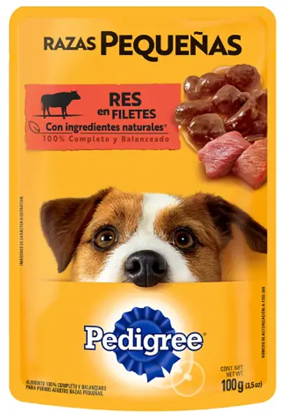 Pedigree Razas Pequeñas Res En Filetes 100gr