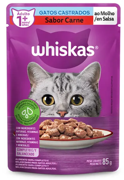 Whiskas Castrados Carne 85gr