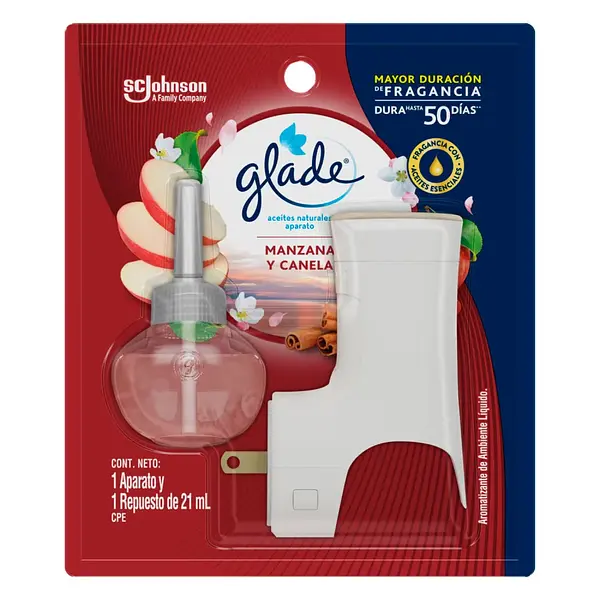 Glade Aceite Ambientador Eléctrico Manzana Y Canela 21ml