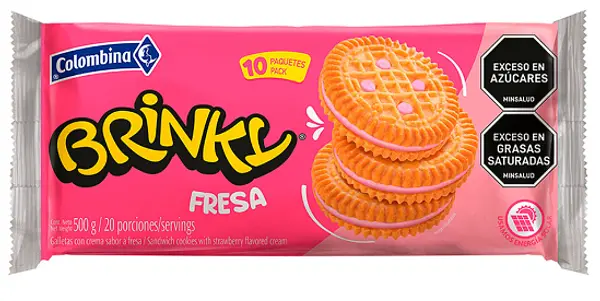 Galleta Brinky Fresa 10 Paquetes 500g
