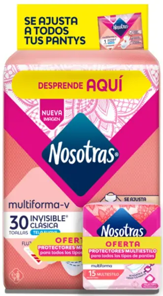 Toallas Intimas Nosotras Multiestilo Invisible X30