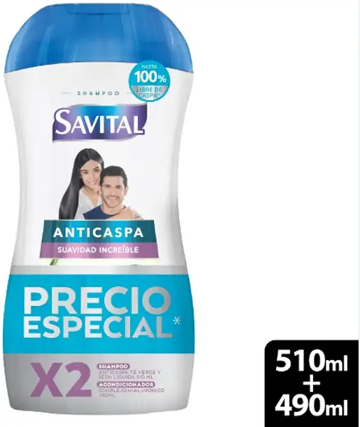 Shampoo Savital Anticaspa 510ml + Acondicionador 490ml