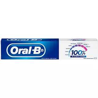 Crema Oral B 100% 66 ml + Cepillo Precio Especial 