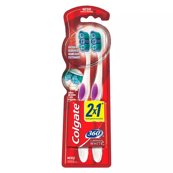 Cepillo Colgate 360 Lumin Med2x1