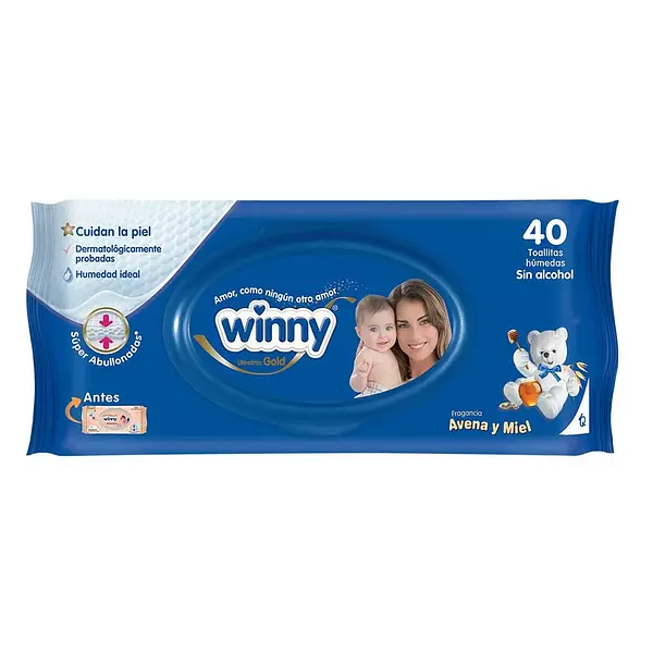 Toallita Winny Avena Miel x 40 Und