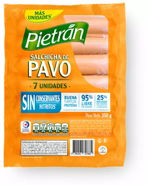 Salchicha Pietran Pavo X350 X7 Und