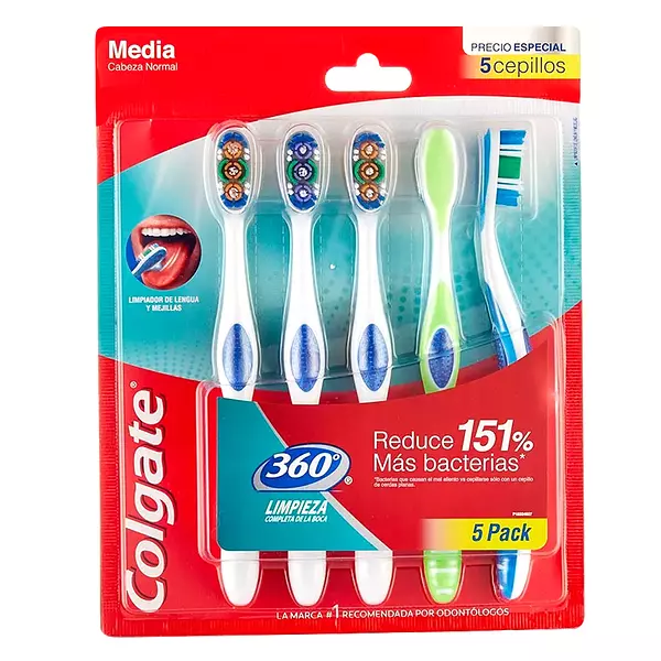 Cepillo Tb Colgate 360 Base x 5 Pack