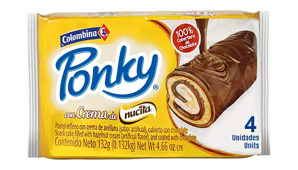 Ponky Nucita Colombina x 132 Gr