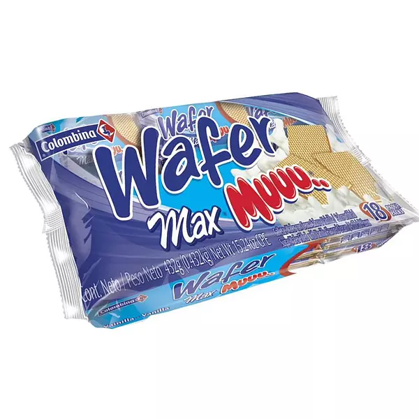 Galleta Wafer Max Vainilla X18x 432gr