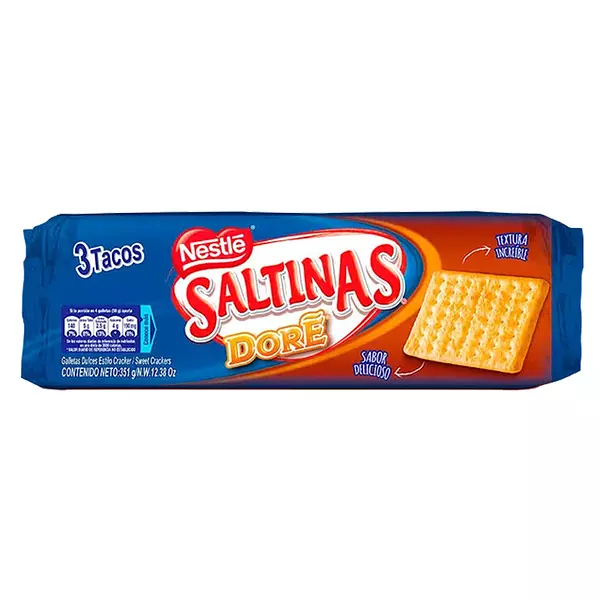 Galletas Saltinas Dore 3 Tacos x 351 Gr