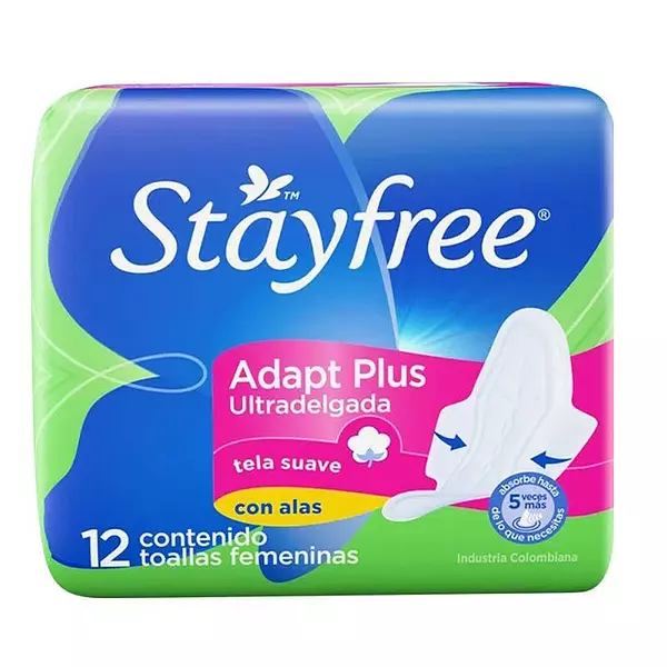 Toalla Stayfree Adapt Plus Ultadelg X12