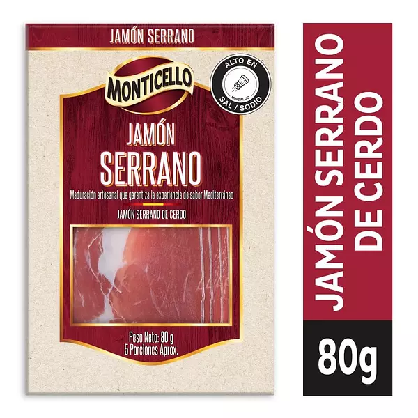 Jamon Serrano Monticello X80gr