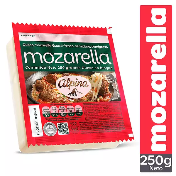 Queso Mozarella Alpina X250gr