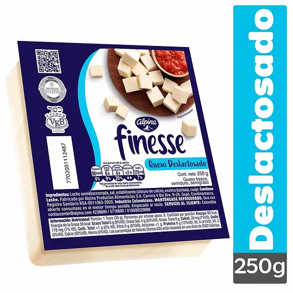 Queso Finesse Deslact X250gr