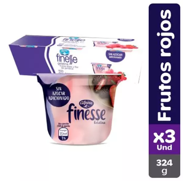 Mplx3 Gelatina Ftos Rojos Finesse 108g