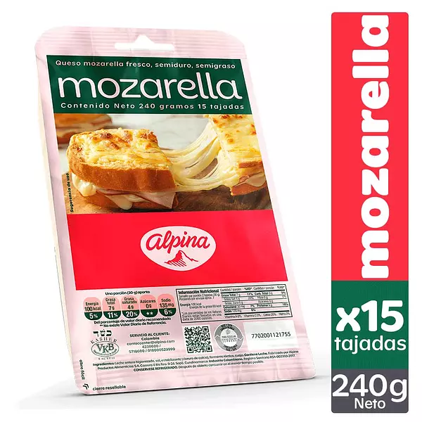 Queso Alpinamozarella X15 Taj x 240gr