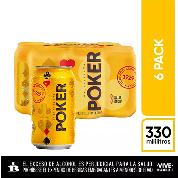 Cerveza Poker Lata Sixpack