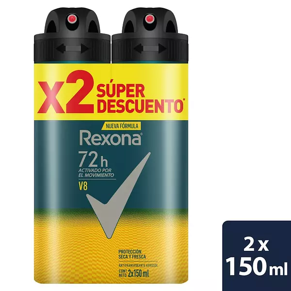 Deo Rexona Aer Ap V8 X2 90gr