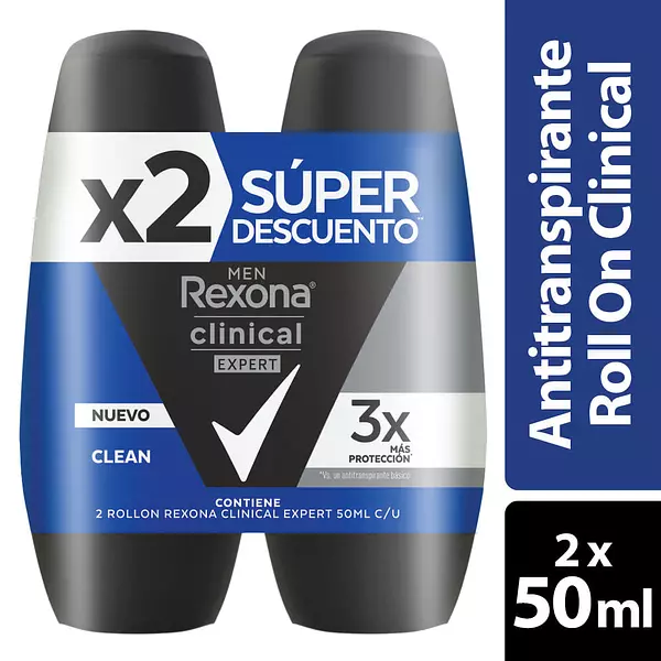 Deo Rexona Rol Cli Clean 2x50ml