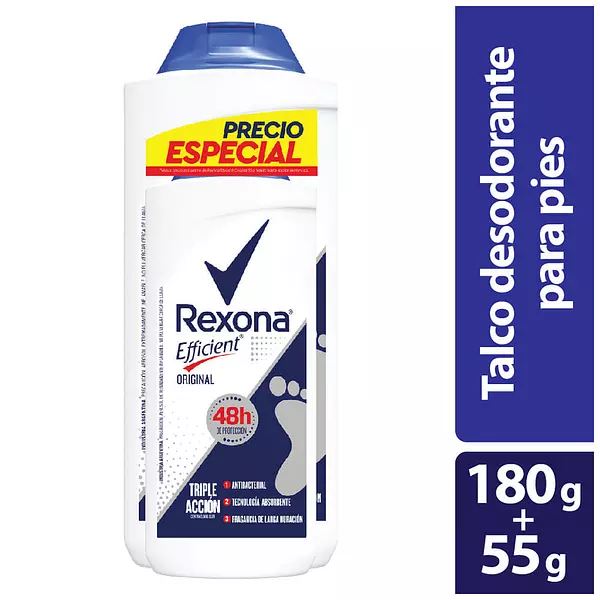 Talco Rexona Eficiente X180g +55g