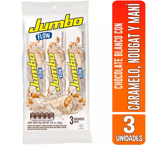 Chocolatina Jumbo Flow Blanca X3x 144gr