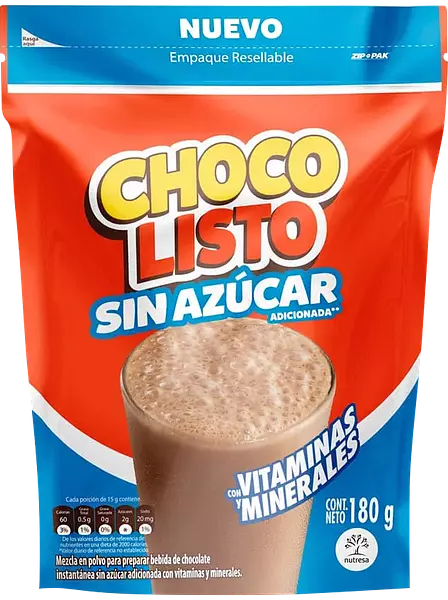 Chocolisto Sin Azucar 180gr