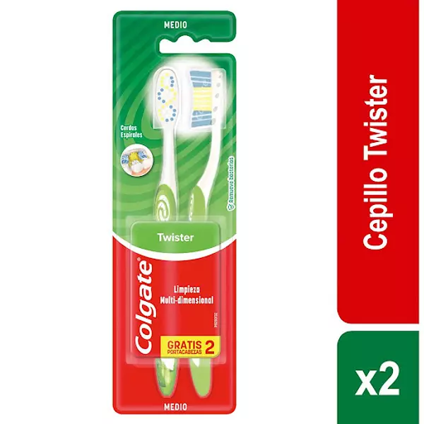 Cepillo Dental Colgate Twister Medio X2 Pack