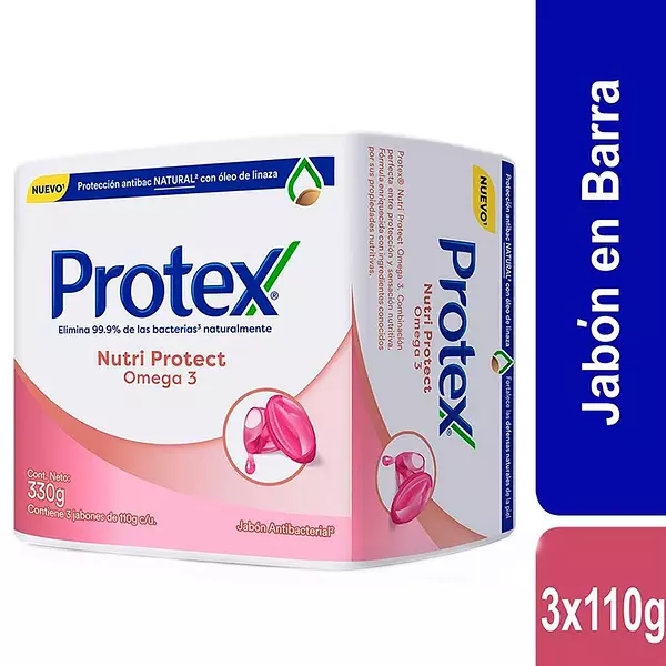 Jabon Protex Omega 3 x 110gr