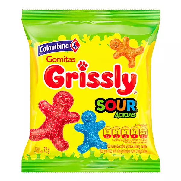 Gomas Grissly Sour 72gr