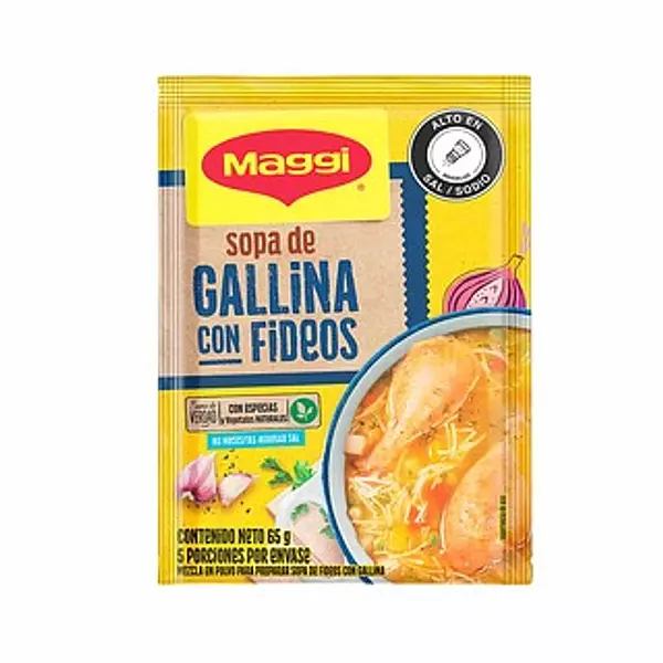 Sopa Maggi de Gallina con Fideos