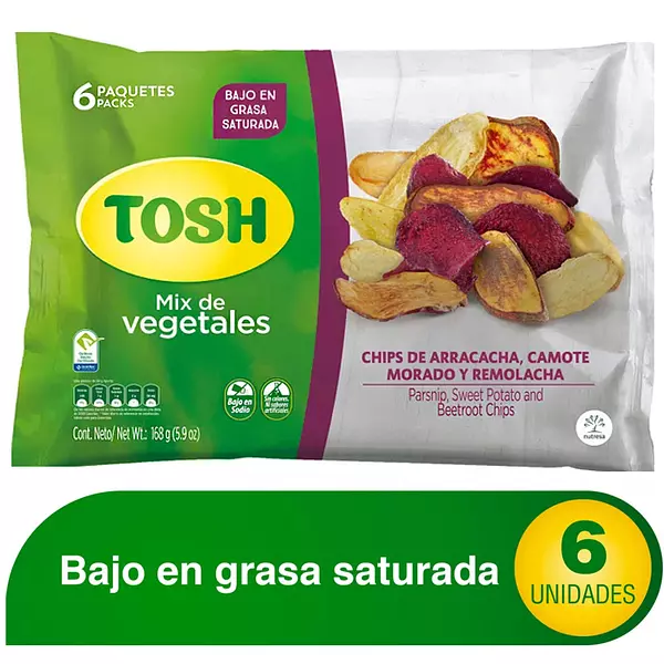 Pasabocas Tosh Mix Veg 168gr