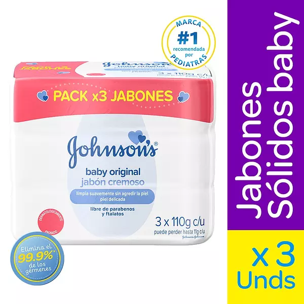 Jabón Johnson'S® Original 3 Unidades X110g C/U