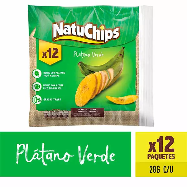 Natuchips Doc Plat Verd 28g 12und