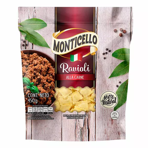 Ravioli Carne Monticello X450g