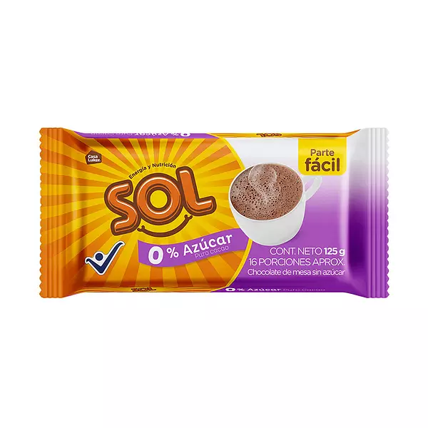 Chocolate Sol X125gr Sin Azucar