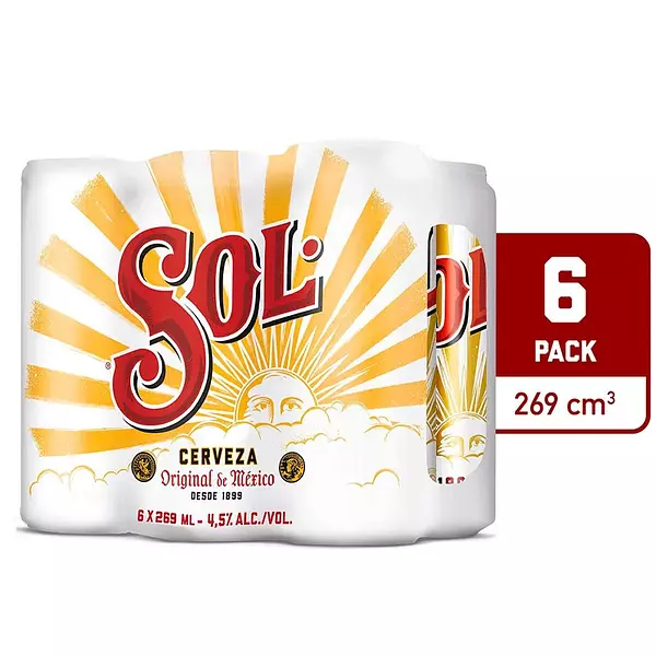 Cerveza Sol Lata 269 Ml 4x6