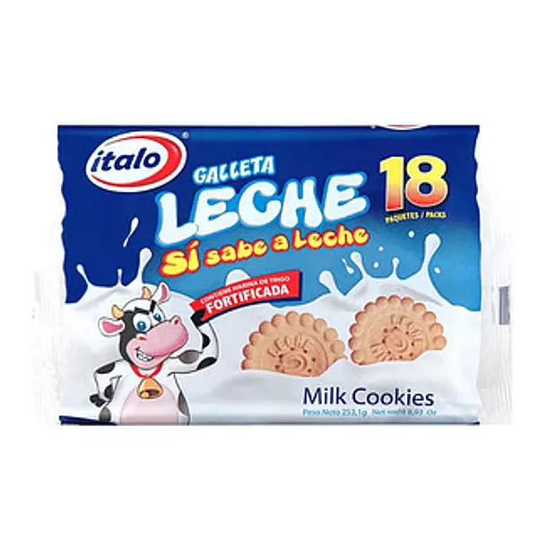 Galletas Leche Italo 266.4gr X18