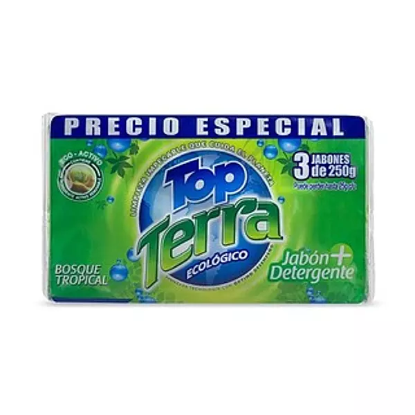 Jabon Top Terra Azul Barra 250g X3