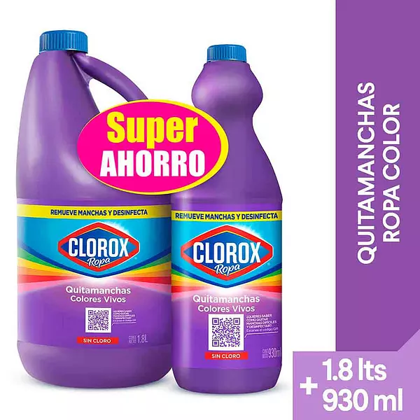 Blanq Clorox Rc 1800ml+Clx Ropa Col930ml