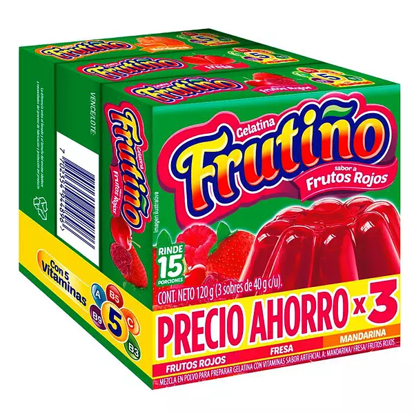 Gelatina Frutiño Paq X3 Fr-Cer-Fru