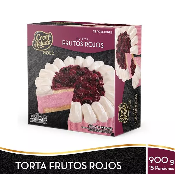 Torta Crem Helado Gold Frutos Rojox900 G